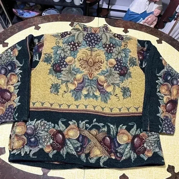 Sugar  Street Weavers Tapestry Fruit Jacket Blazer Women’s One Size Floral - Picture 6 of 8